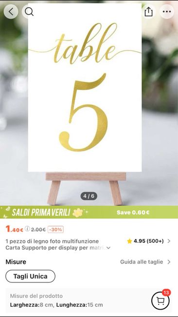 Cosa mettere sul tavolo per indicare il nome 7