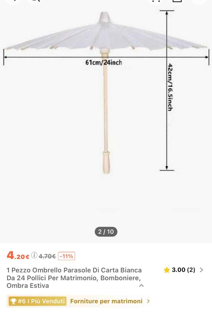 Ombrelli bianchi stile giappo per matrimonio - 2