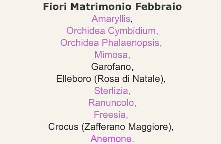 Fiori  e la loro stagionalità - 2