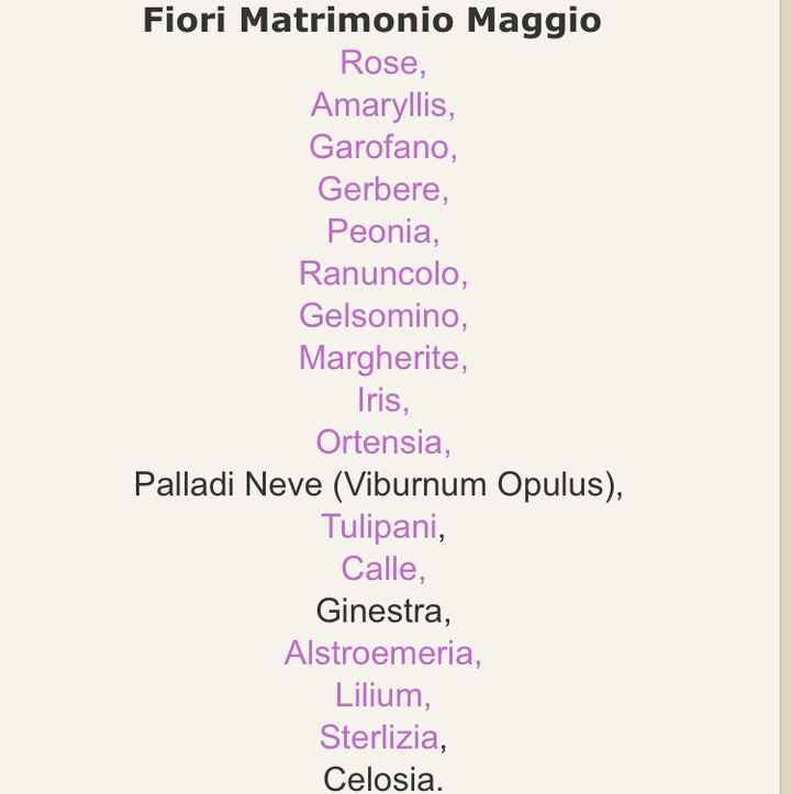 Fiori  e la loro stagionalità - 5