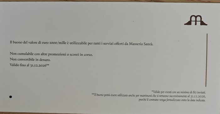 Voucher 1000€ Masseria Sanrà 1