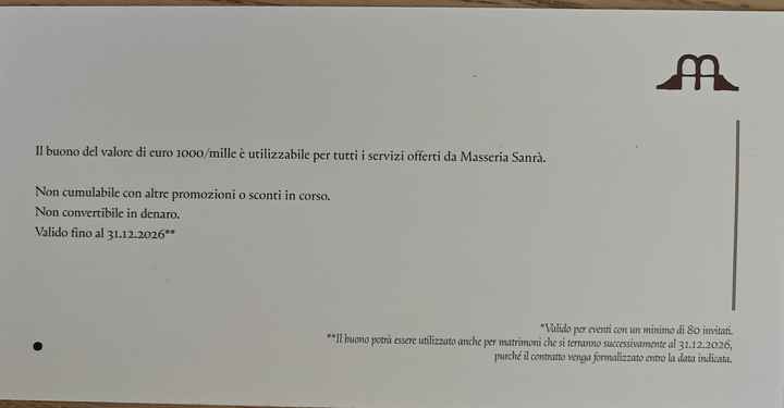 Voucher 1000€ Masseria Sanrà - 1