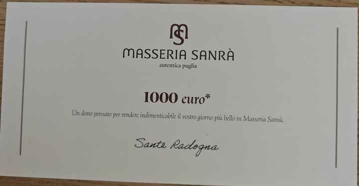 Voucher 1000€ Masseria Sanrà - 2