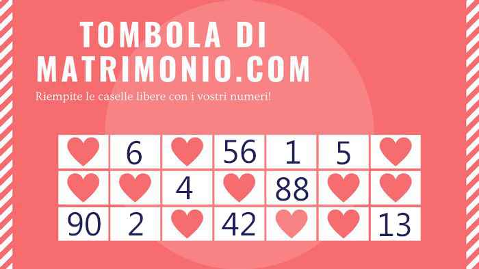 Gioca con i tuoi numeri alla Tombola di Matrimonio.com - 1