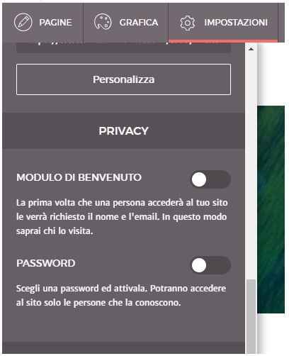 Eccolo, nella sezione "privacy"