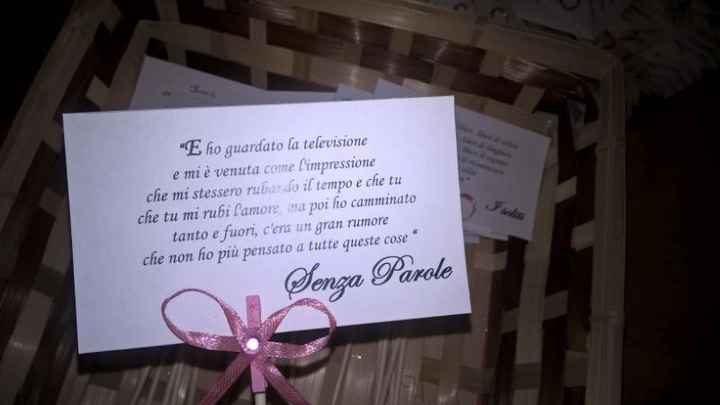 esempio di un segnatavolo