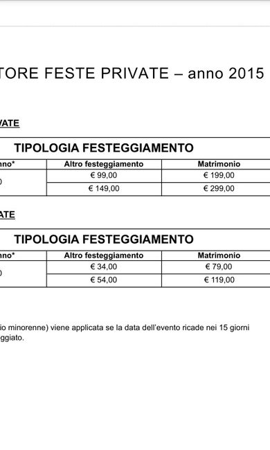 Costi siae - riepilogo dei prezzi - 1