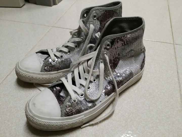 Scarpe converse con strass pizzo raso ecc... - 1