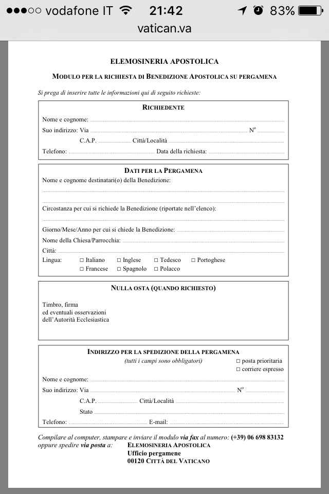 Benedizione del papa - 2