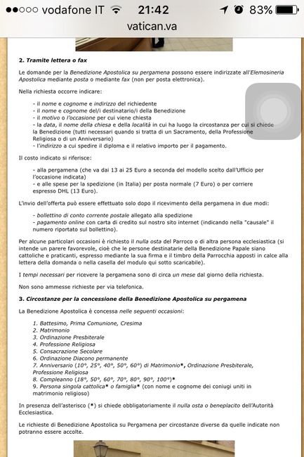Benedizione del papa - 1