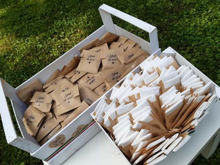 Sacchettino porta confetti e coni riso 1