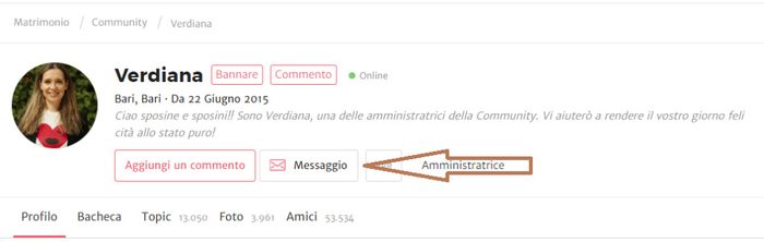 1. Vai al profilo della persona alla quale vuoi inviare il messaggio e clicca nel riquadro "Messaggi