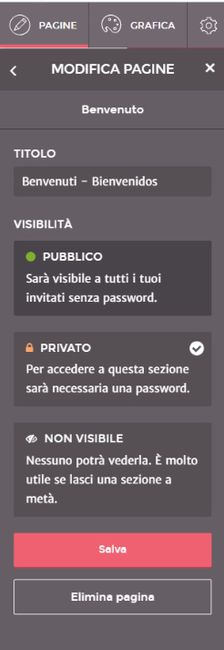 2. Una volta che sei entrata nella prima pagina, esempio quella di Benvenuto seleziona l'opzione "NO