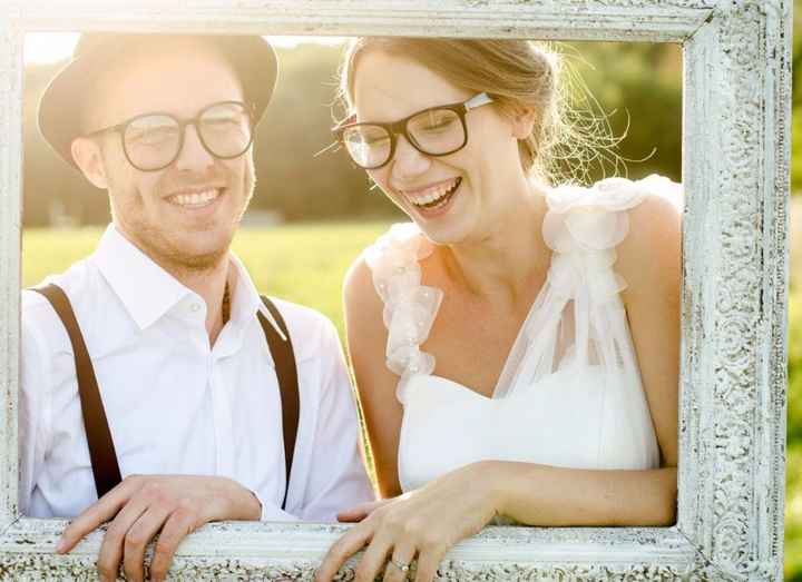 Bride wearing glasses