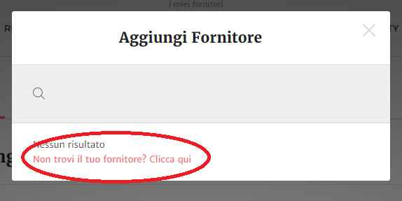 aggiungere fornitore