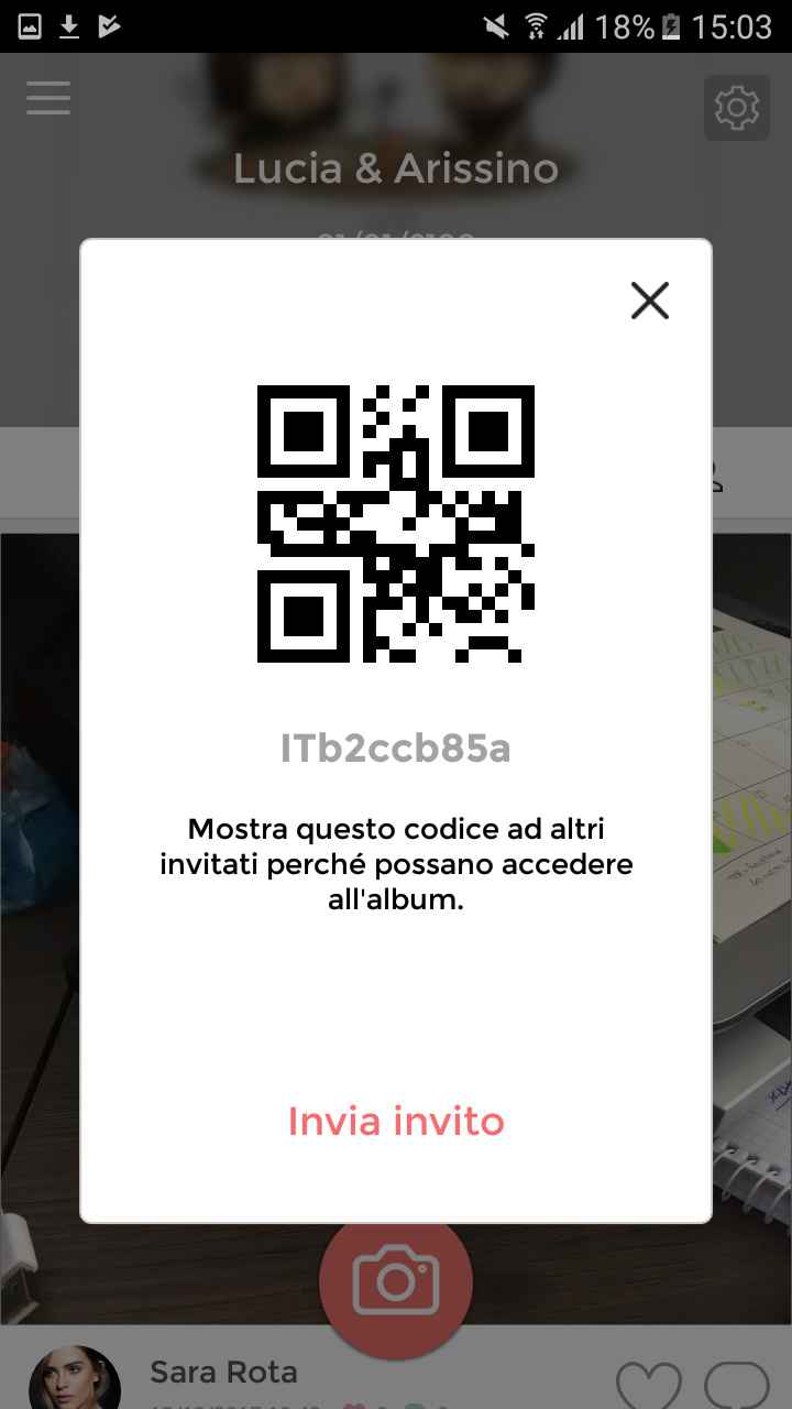 condividere album mediante codice QR 2