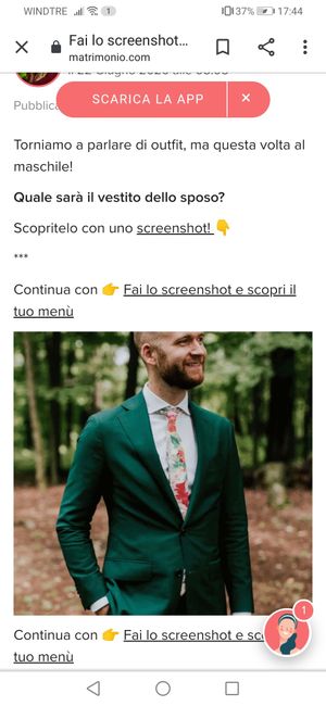 Fai lo screenshot e scopri il vestito dello sposo - 1