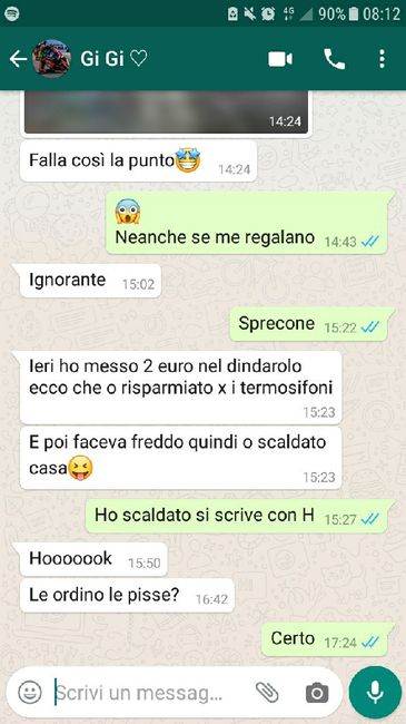 Condividi lo screenshot dell'ultimo messaggio che vi siete inviati 14