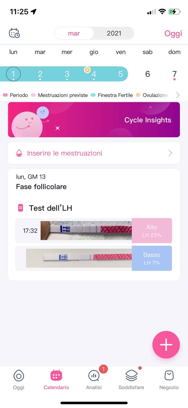 11 giorno ciclo e test ovulazione - 1