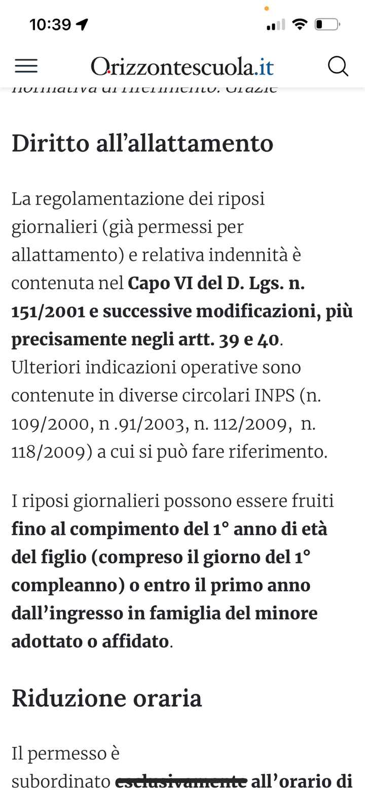 Fine permesso allattamento 1 anno del bambino - 1