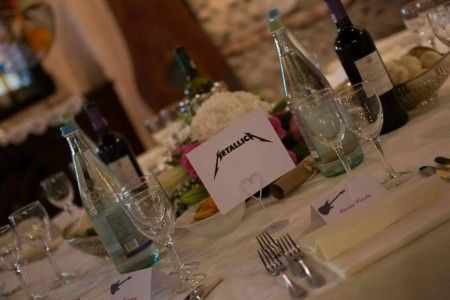 Segnatavolo a tema rock