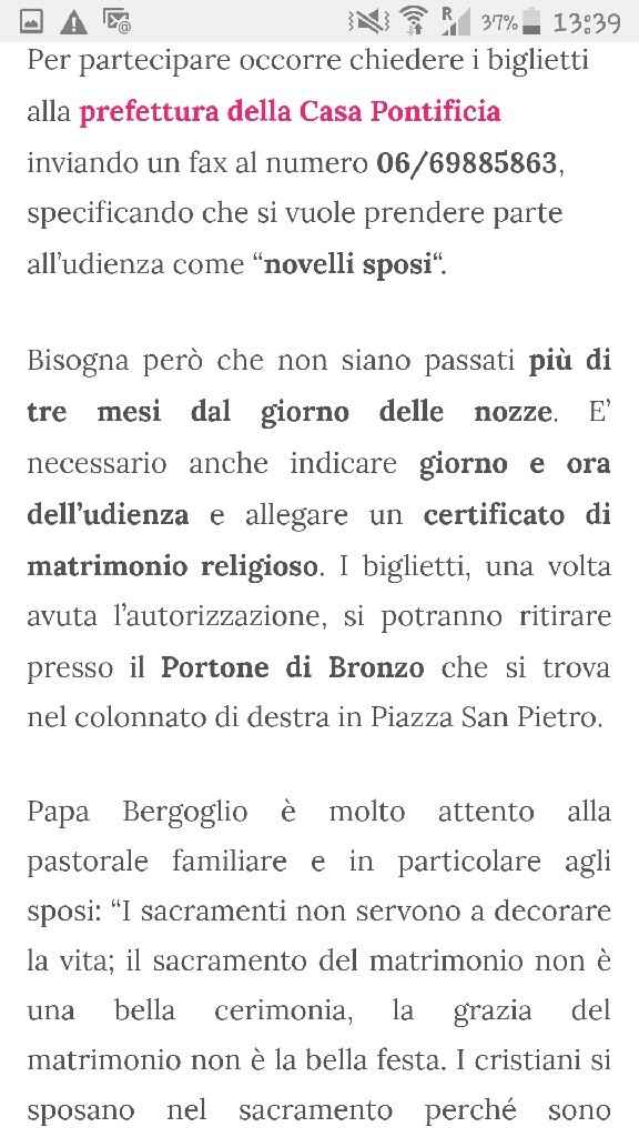 Benedizione sposi dal papa - 2