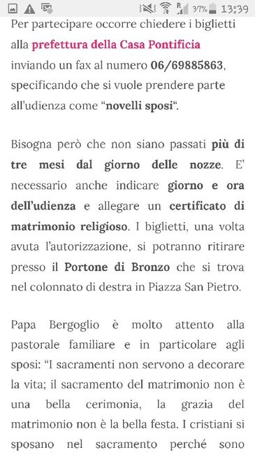 Benedizione sposi dal papa - 2