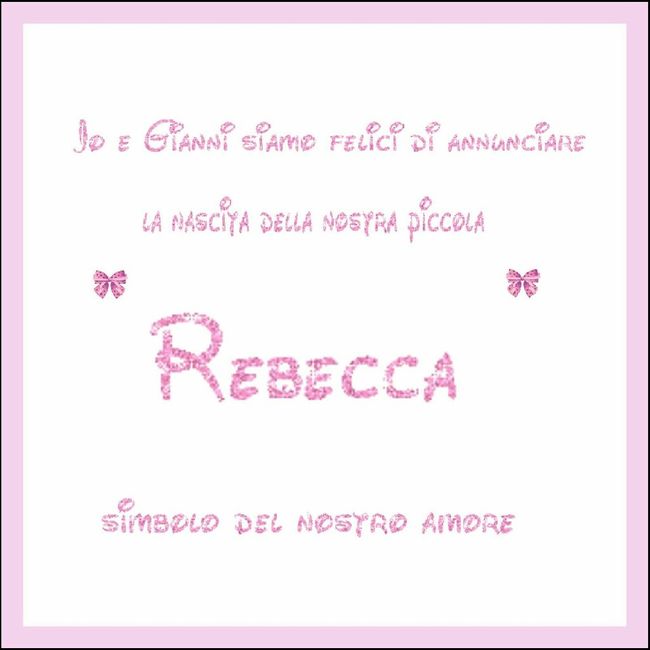 Benvenuta rebecca - 1