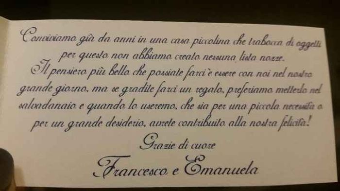 Partecipazioni e regali - 1