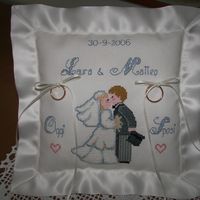 CUSCINETTO PORTA FEDI PUNTO CROCE