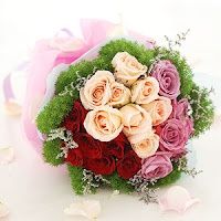 bouquet pesca,rosa e rosso!