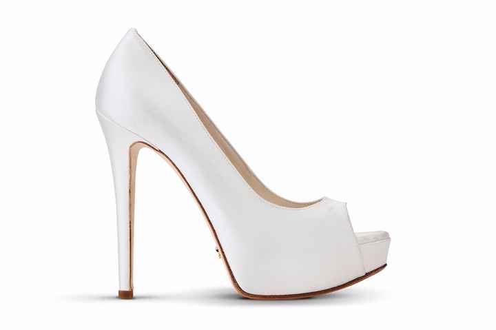 Decolletè open toe raso bianco