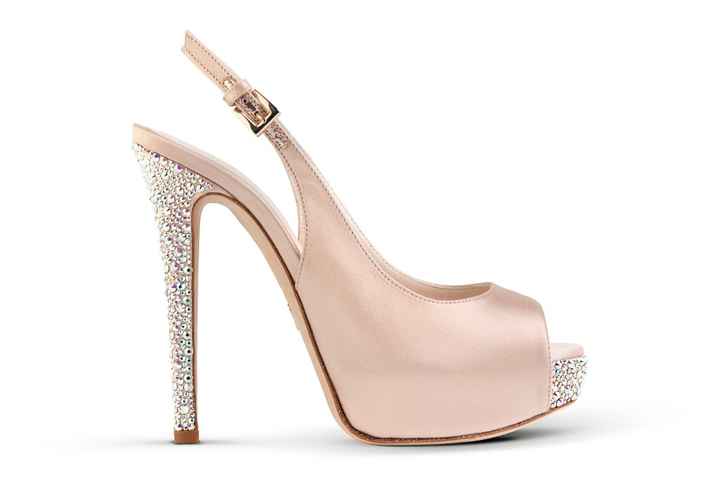 Sandalo gioiello raso rosa cipria