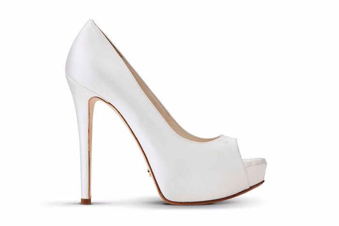 Decolletè open toe raso bianco