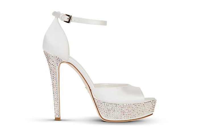 Sandalo in raso con swarovsky