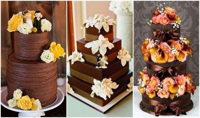 Torte al cioccolato con decorazioni autunnali