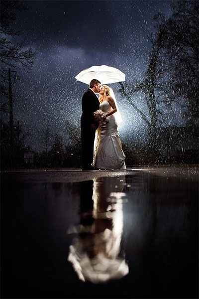 Wedding with rain