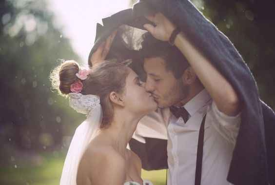 Wedding with rain