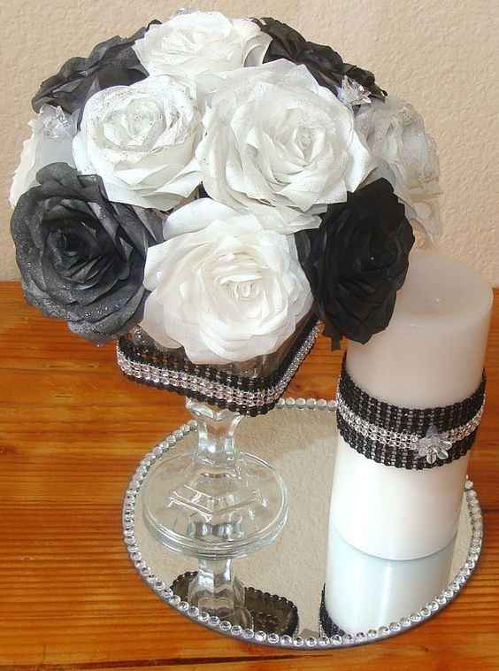 Wedding black white and silver