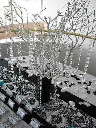 Wedding black white and silver