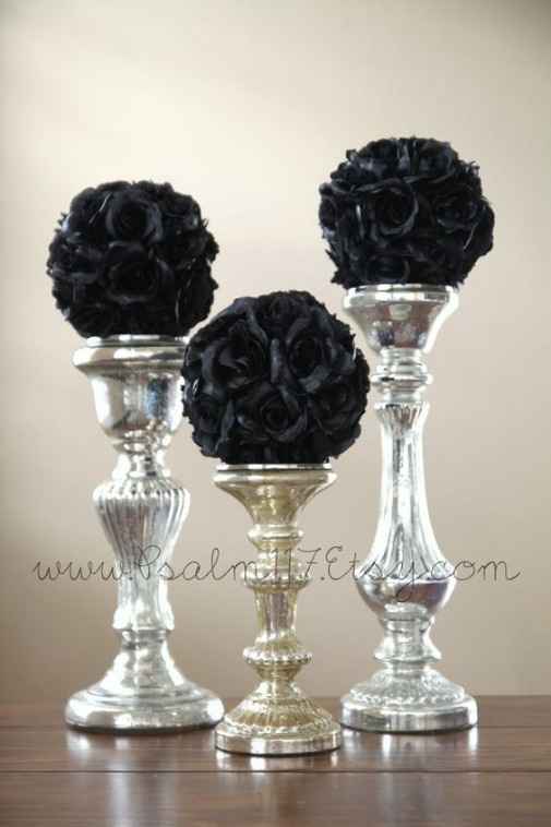 Wedding black white and silver