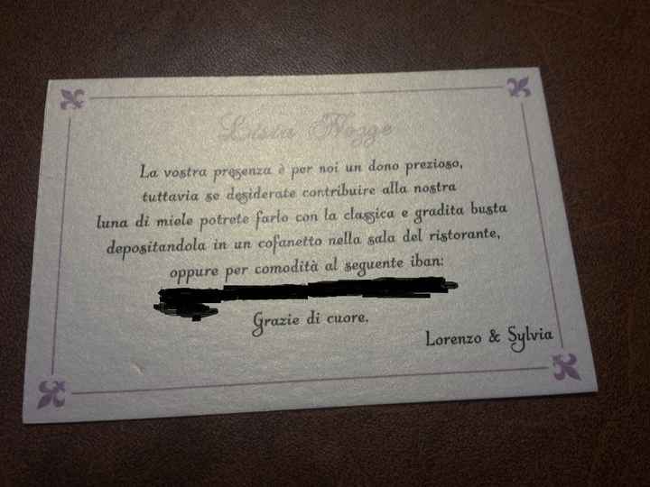 Biglietto per invitati pranzo