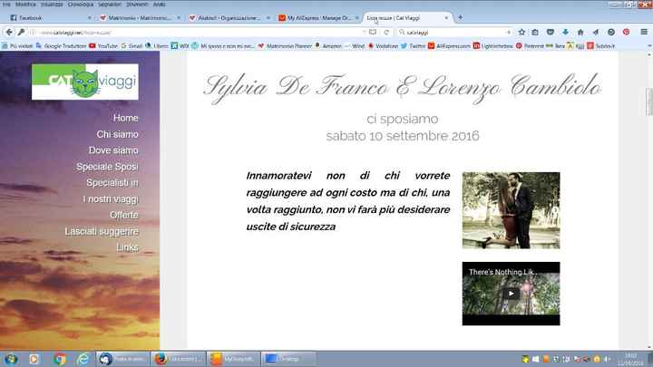 Screenshot pagina lista nozze viaggio (la ns. frase)