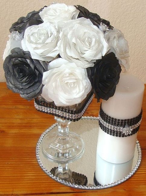 Wedding black white and silver