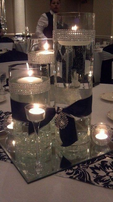 Wedding black white and silver