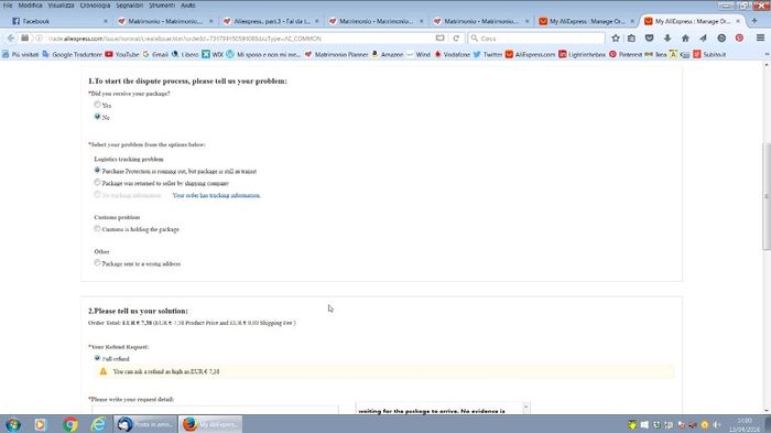 Aliexpress rimborso
