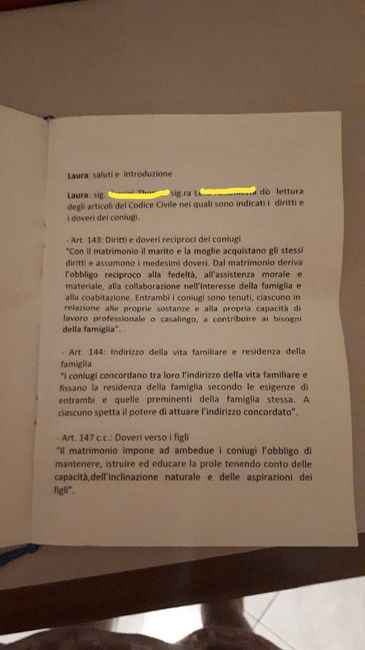 Testo ufficiale rito civile 1