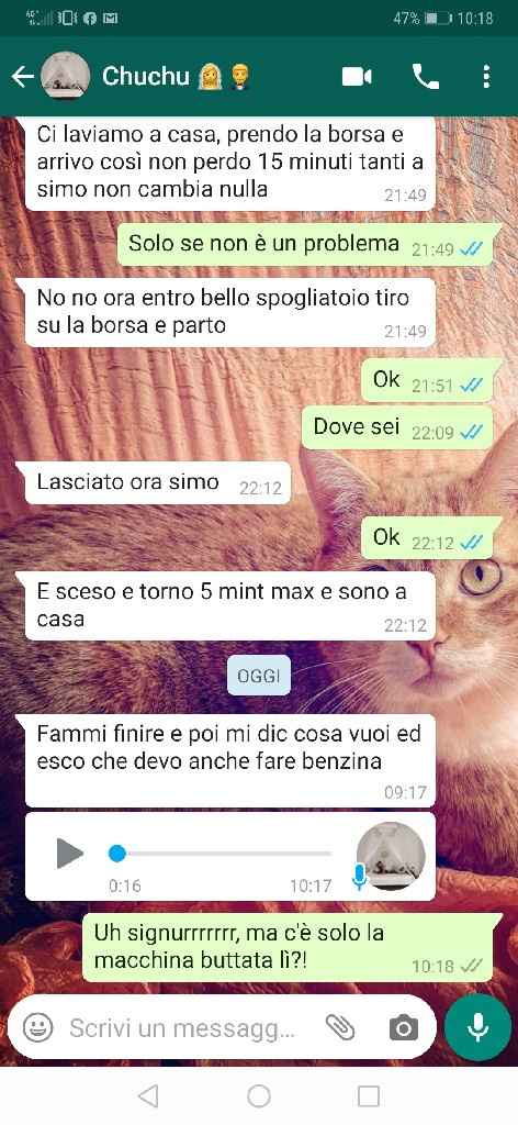 Condividi lo screenshot dell'ultimo messaggio che vi siete inviati - 1