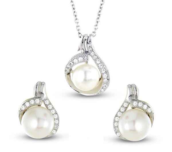 Parure perle e Swarovski