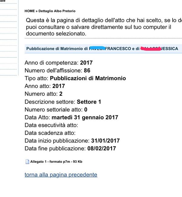 Pubblicazioni e fedi...😍 - 2